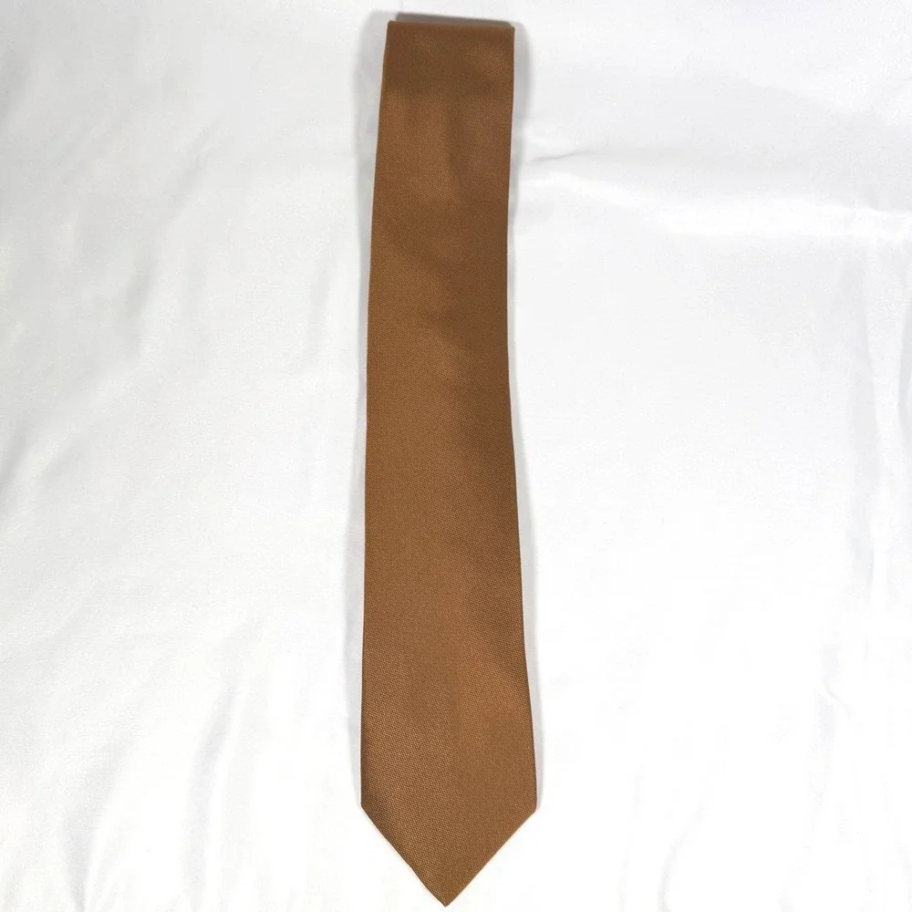 Egara Necktie Mens Bronze Silk Textured Micro-Basketweave Formal Accessory
